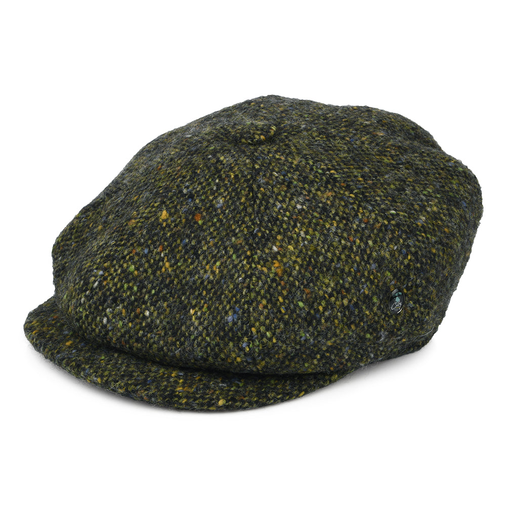 Casquette Gavroche en Tweed du Donegal Chiné Calotte Profonde forêt-multi CITY SPORT