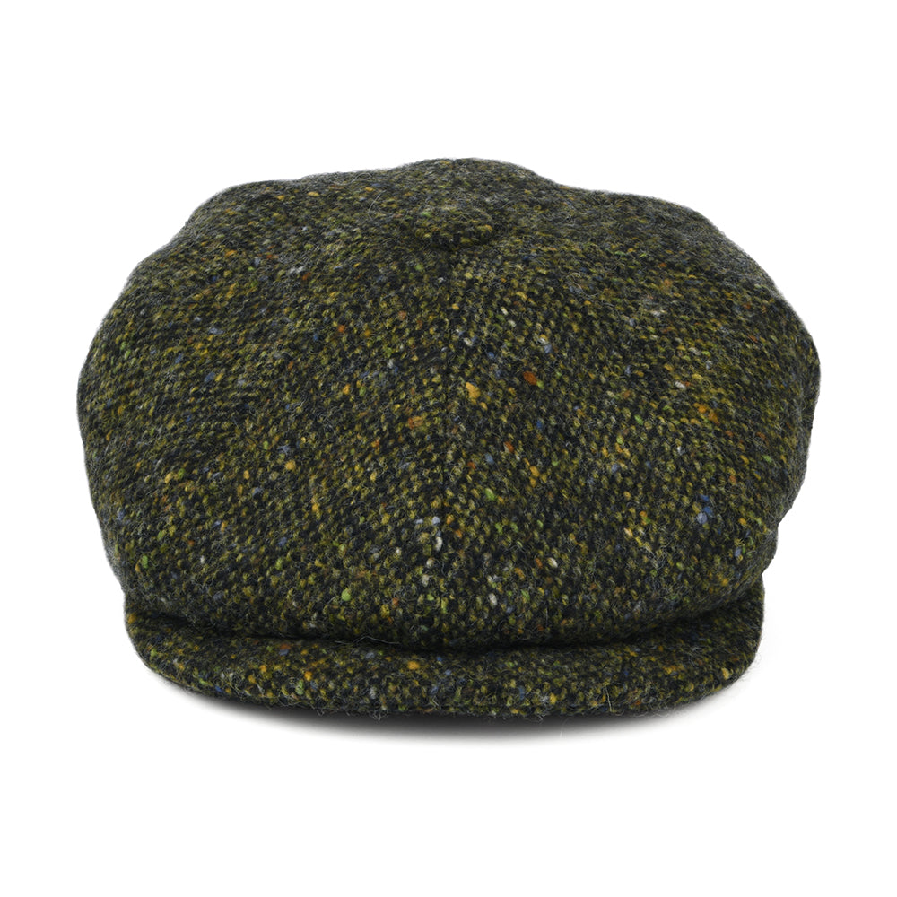 Casquette Gavroche en Tweed du Donegal Chiné Calotte Profonde forêt-multi CITY SPORT