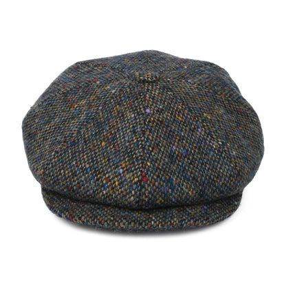 Casquette Gavroche en Tweed du Donegal Chiné Calotte Profonde bleu-multi CITY SPORT