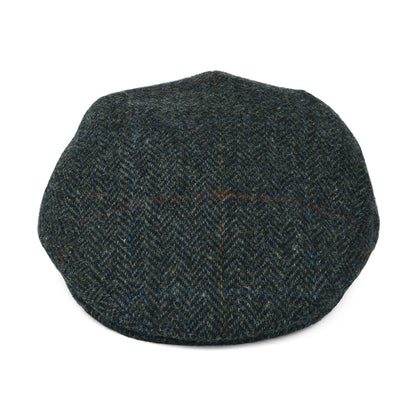 Casquette Plate en HARRIS TWEED à Carreaux et Chevrons gris-bleu CITY SPORT