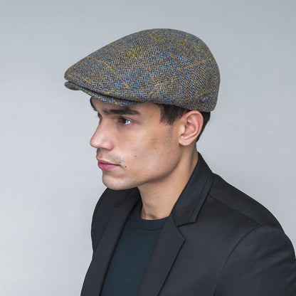 Casquette Plate en Laine Mélangée à Carreaux Lou chêne-multi BAILEY