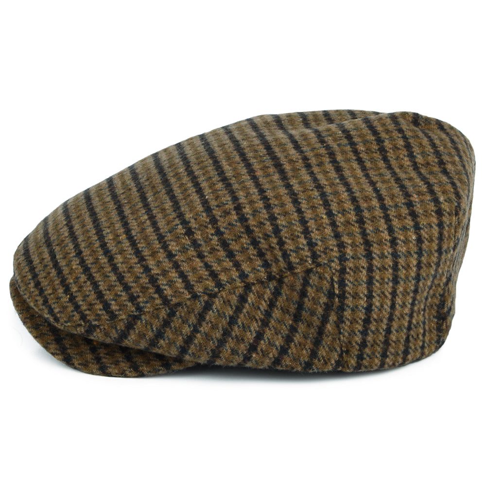 Casquette Plate Pied-de-Poule Hooligan olive clair-marron BRIXTON