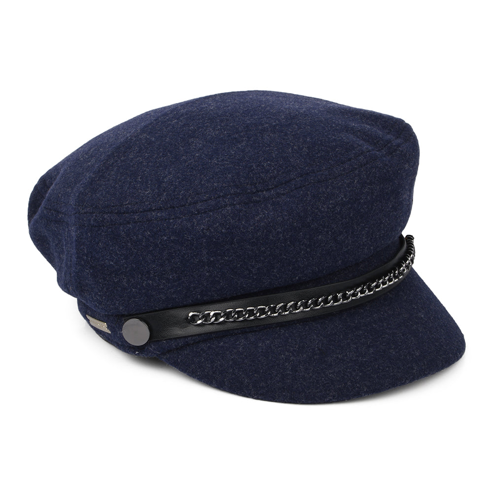 Casquette Gavroche en Feutre bleu marine SEEBERGER