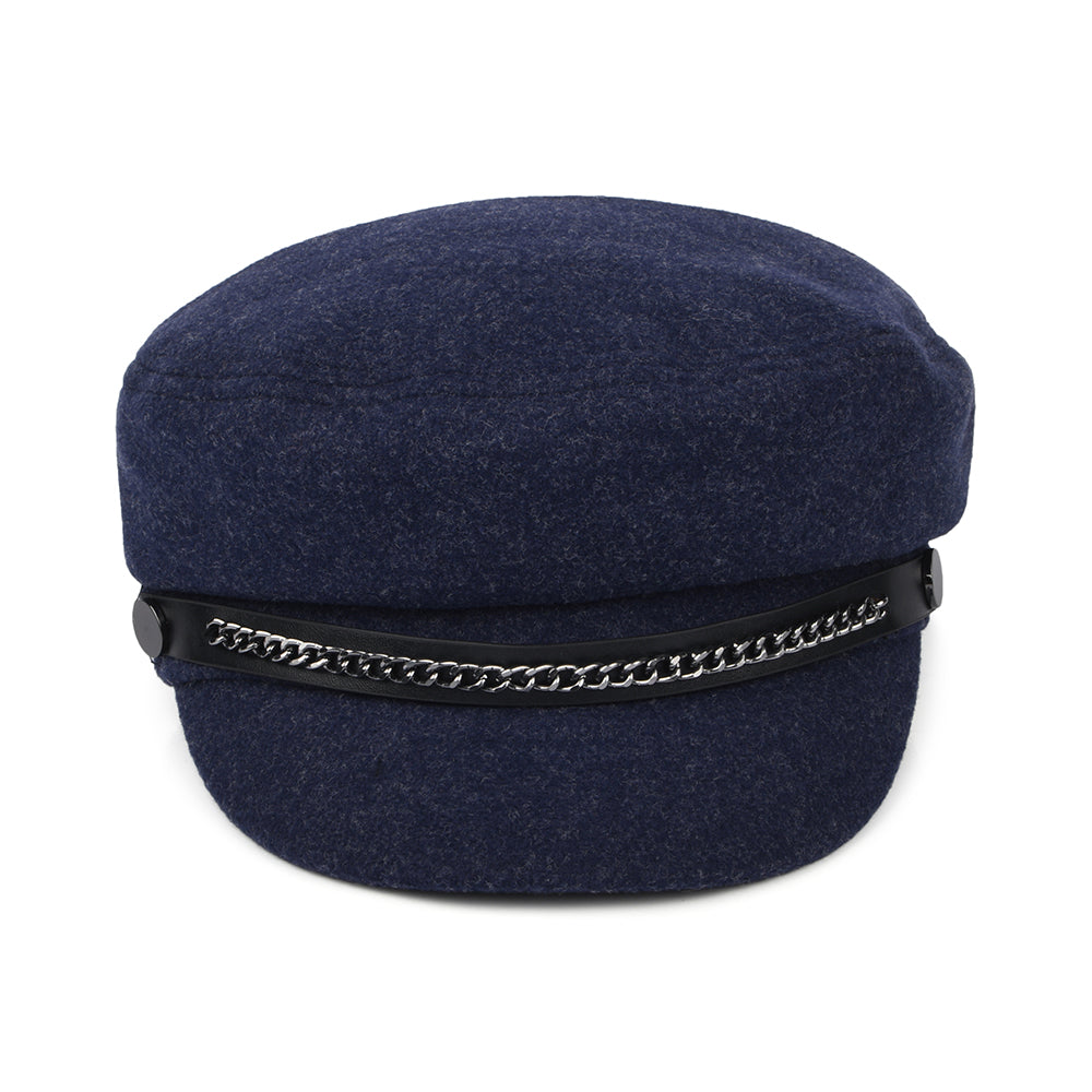 Casquette Gavroche en Feutre bleu marine SEEBERGER
