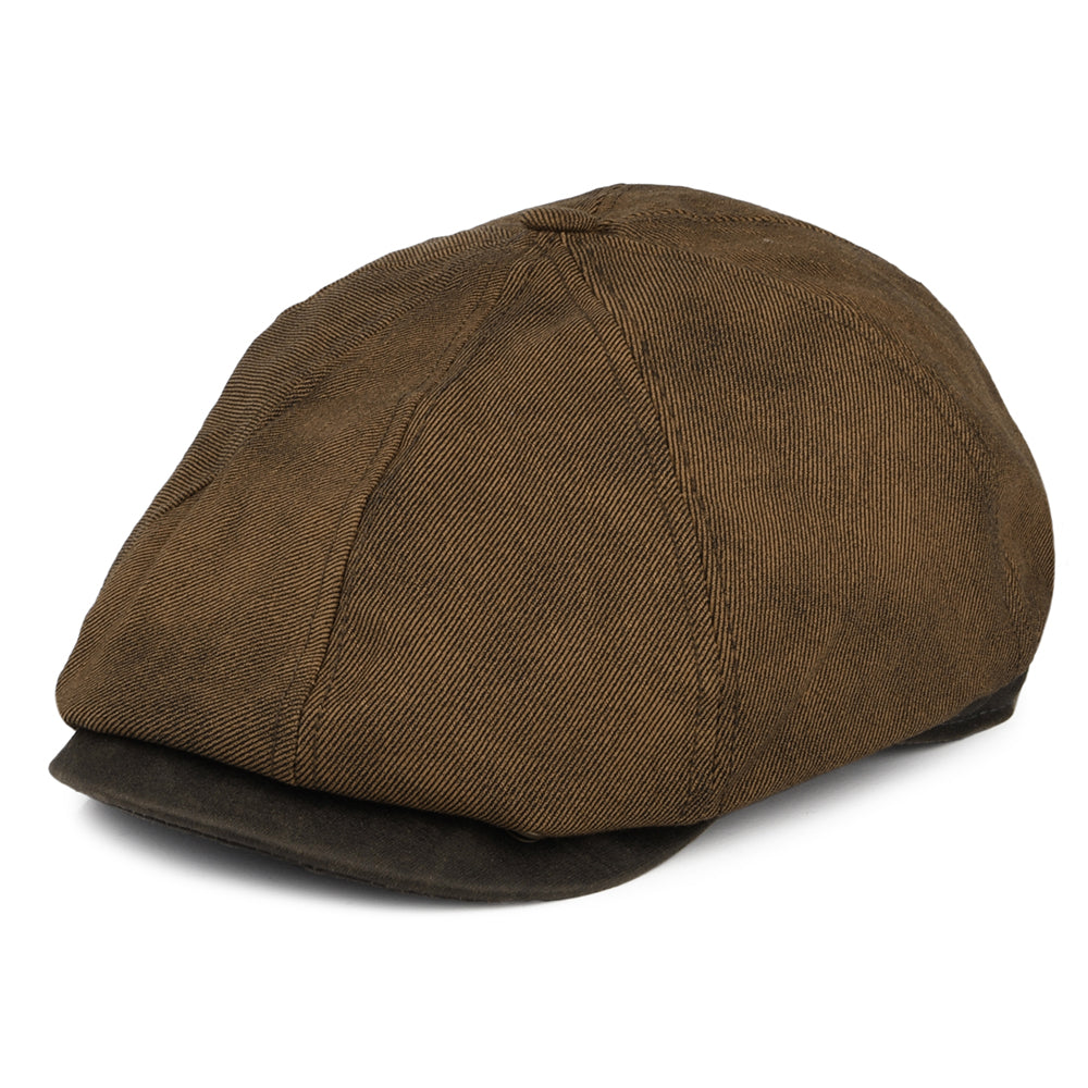 Casquette Gavroche en Coton Sergé Délavé à Effet Usé marron DORFMAN PACIFIC