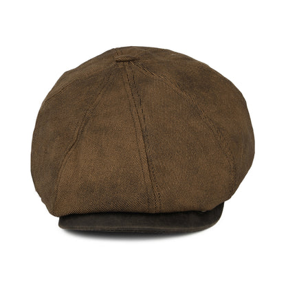 Casquette Gavroche en Coton Sergé Délavé à Effet Usé marron DORFMAN PACIFIC