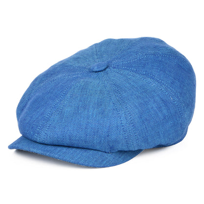 Casquette Gavroche en Lin à Chevrons Hatteras bleu STETSON