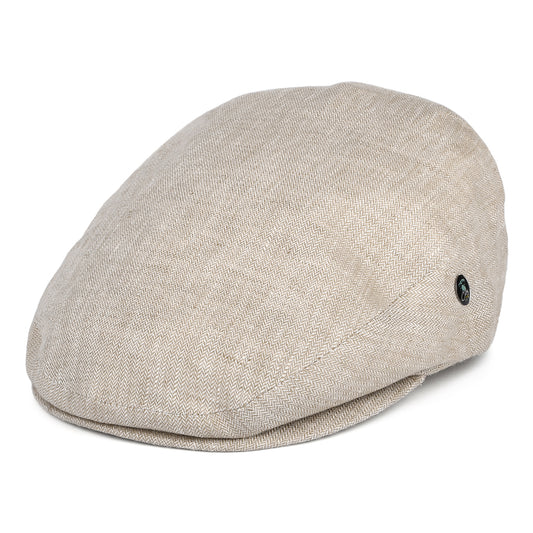 Casquette Plate en Lin à Micro Chevrons avoine CITY SPORT