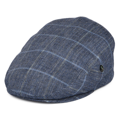 Casquette Plate en Coton Mélangé à Carreaux bleu marine-bleu CITY SPORT