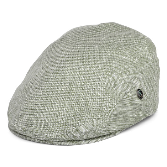 Casquette Plate en Lin à Micro Chevrons sauge CITY SPORT