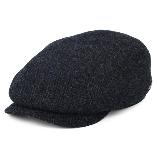 Casquette Plate en Laine à Chevrons bleu marine STETSON