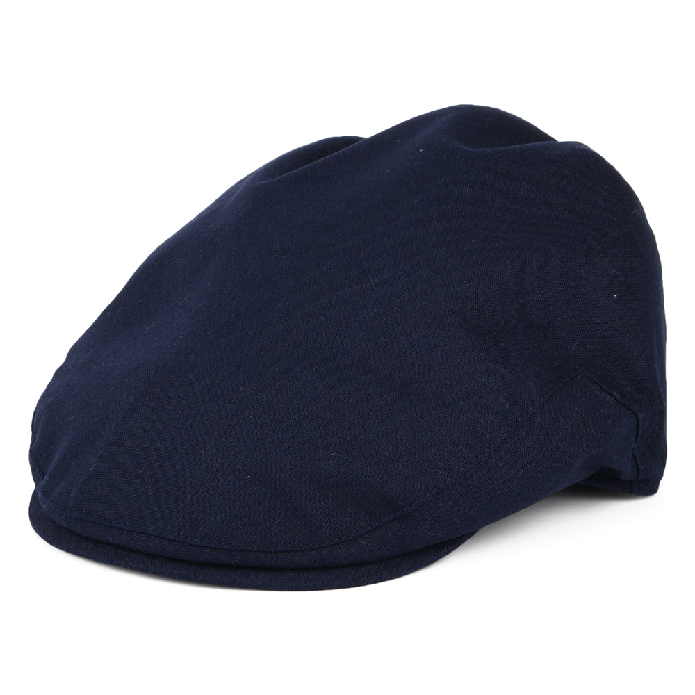 Casquette Plate en Coton et Lin Balmoral bleu marine CHRISTYS
