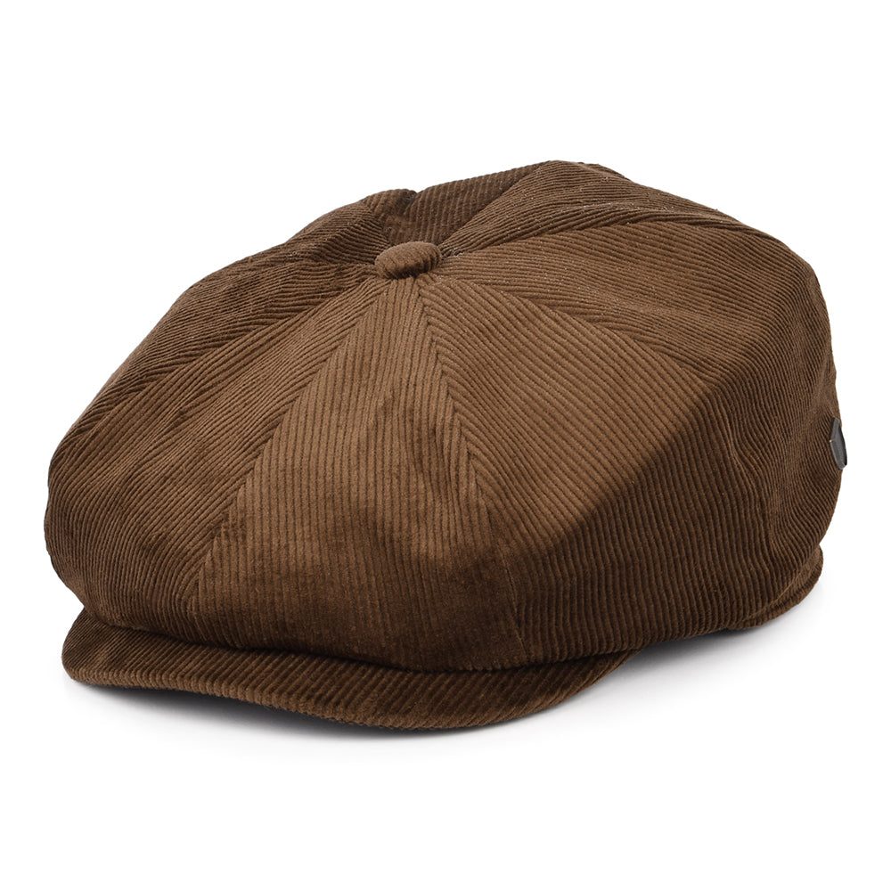 Casquette Gavroche Ample en Velours Côtelé Brood marron BRIXTON