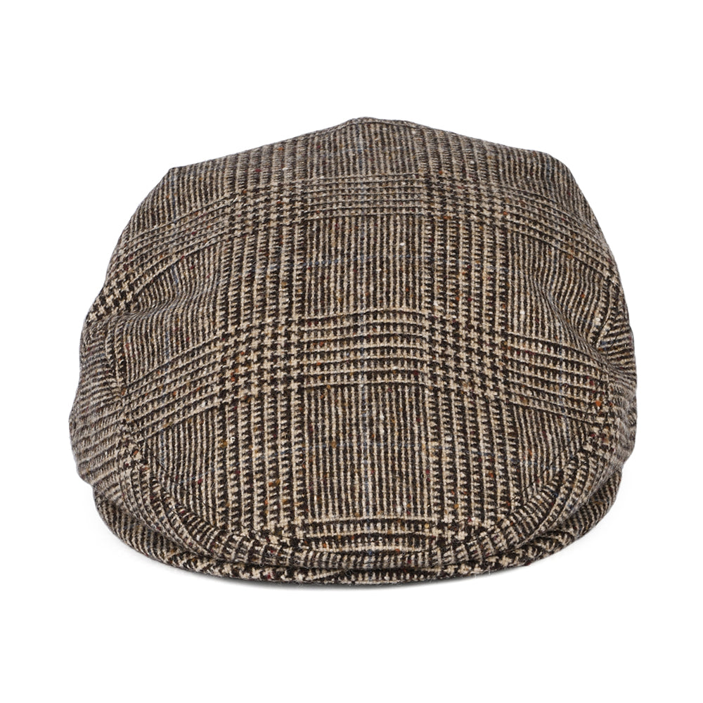Casquette Plate en Tweed du Donegal Prince-de-Galles marron CITY SPORT