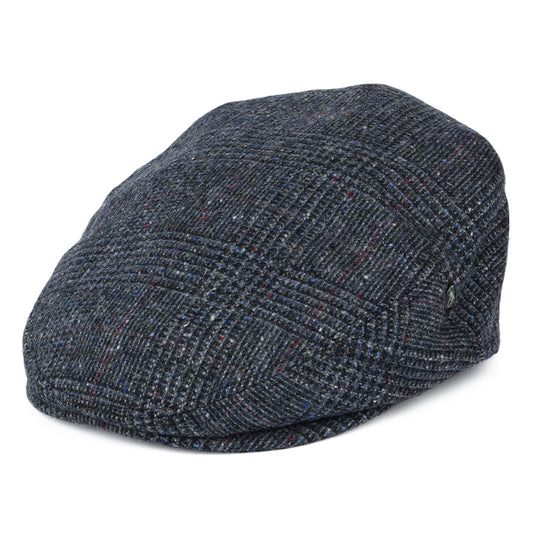 Casquette Plate en Tweed du Donegal Prince-de-Galles bleu CITY SPORT
