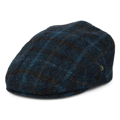 Casquette Plate en HARRIS TWEED à Carreaux bleu sarcelle-bleu-multi CITY SPORT