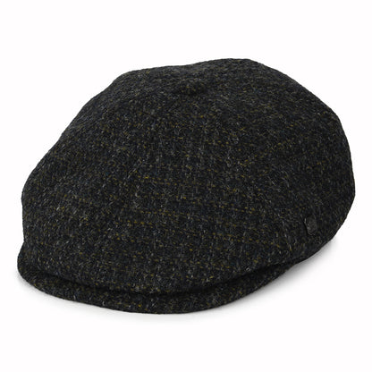 Casquette Gavroche en HARRIS TWEED à Carreaux Hudson anthracite FAILSWORTH