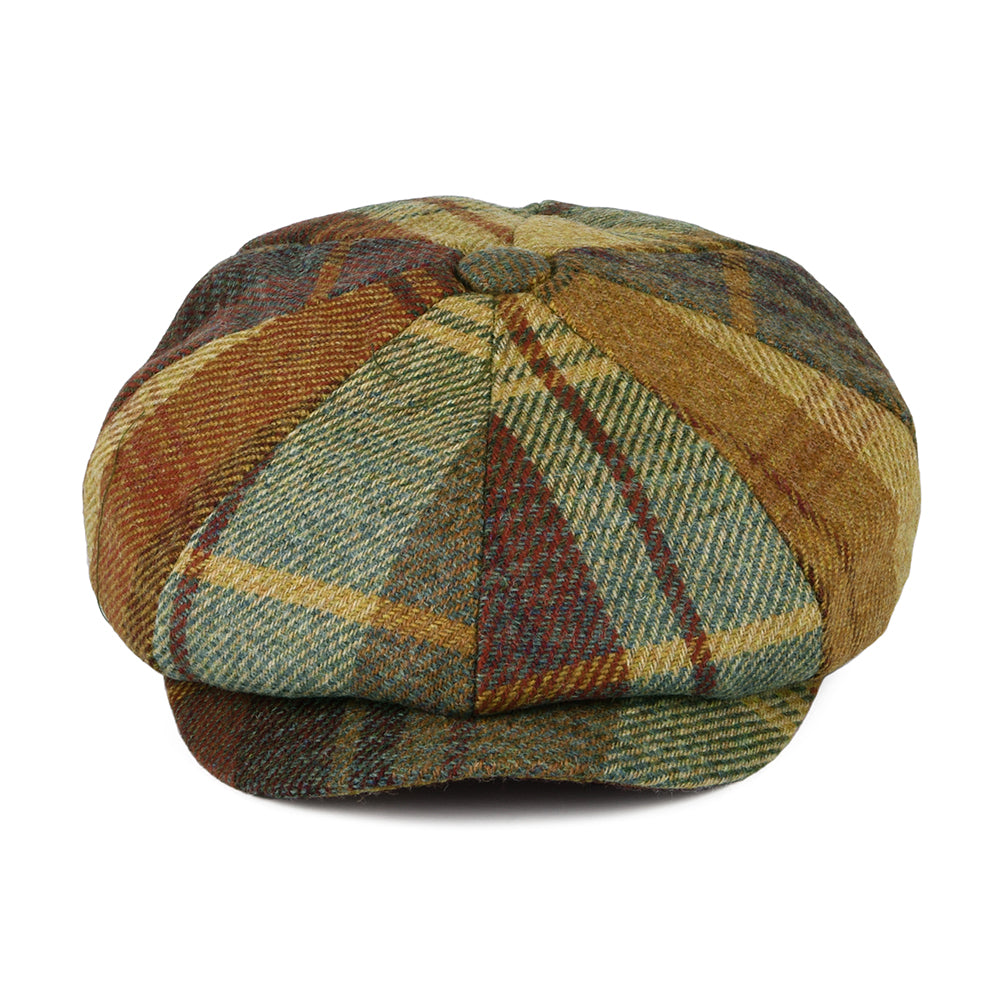 Casquette Gavroche en Laine Britannique Tartan moutarde-marron-vin FAILSWORTH