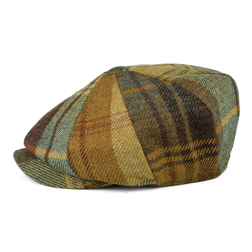 Casquette Gavroche en Laine Britannique Tartan moutarde-marron-vin FAILSWORTH