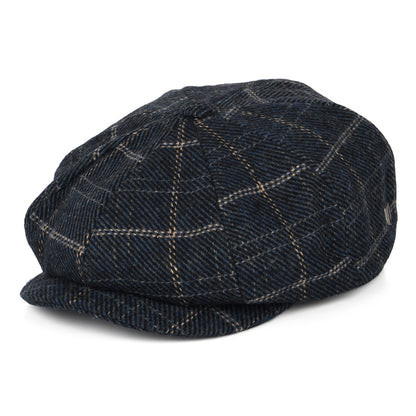 Casquette Gavroche à Carreaux Ample Brood bleu marine-noir-blanc cassé BRIXTON