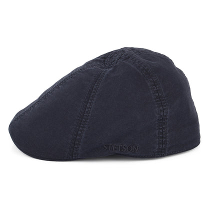 Casquette Plate Bec-de-Canard en Coton Bio Délavé bleu marine STETSON