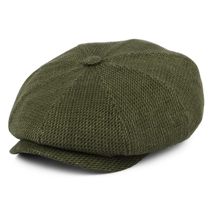 Casquette Gavroche en Lin et Coton Hatteras olive-khaki STETSON