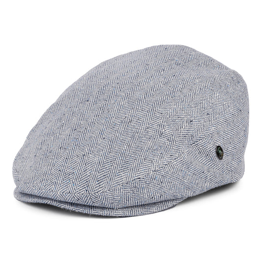 Casquette Plate Été en Pure Soie à Chevrons bleu CITY SPORT