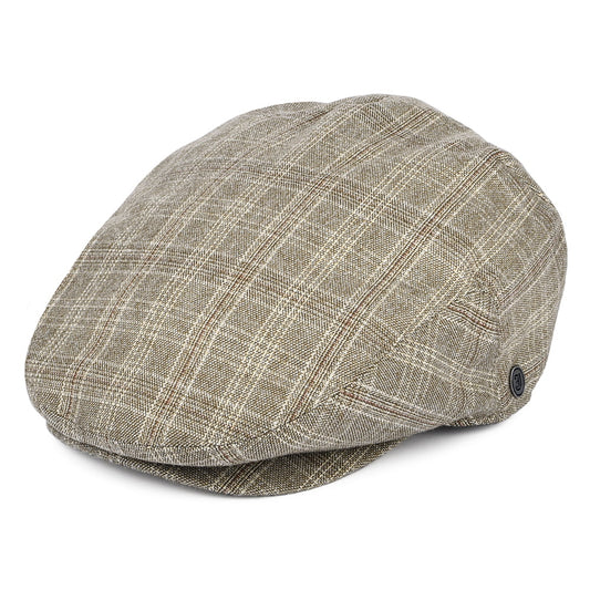 Casquette Plate à Carreaux Grantville beige sable JAXON & JAMES