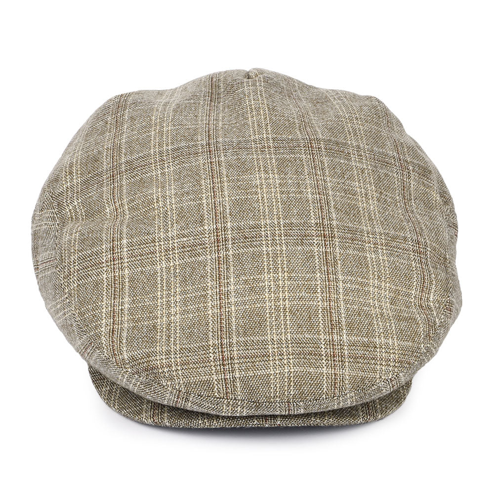 Casquette Plate à Carreaux Grantville beige sable JAXON & JAMES