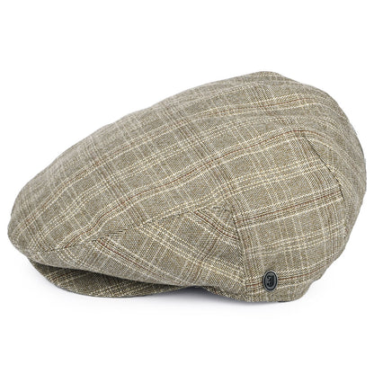 Casquette Plate à Carreaux Grantville beige sable JAXON & JAMES