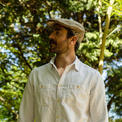 Casquette Plate à Carreaux Grantville beige sable JAXON & JAMES