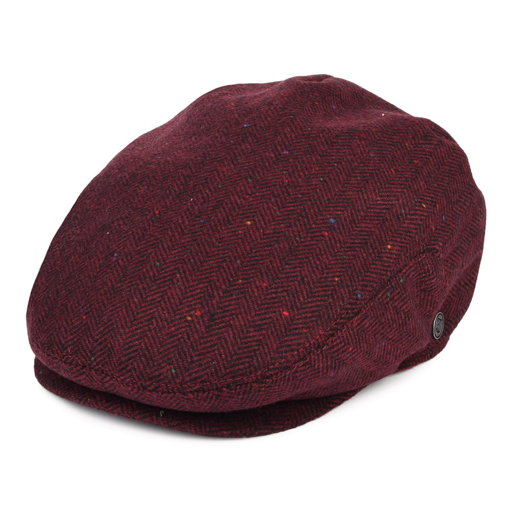 Casquette Plate à Chevrons Hillcrest bordeaux-noir JAXON & JAMES