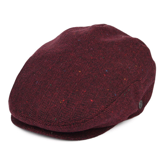 Casquette Plate à Chevrons Hillcrest bordeaux-noir JAXON & JAMES