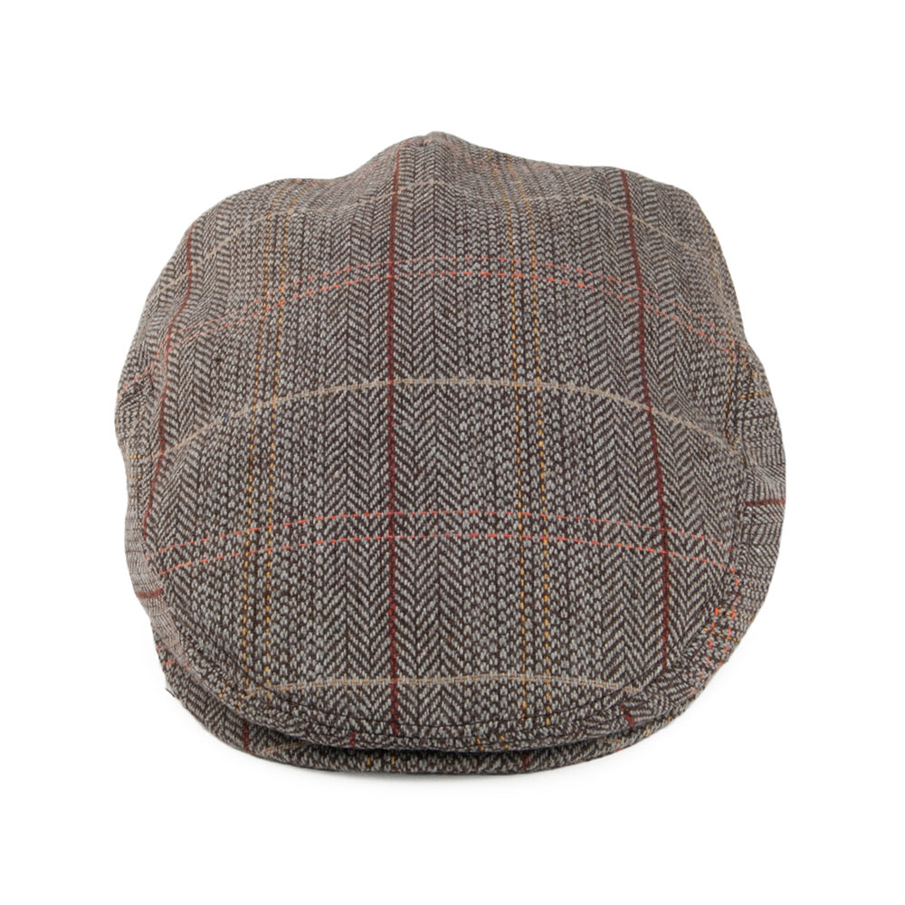 Casquette Plate en Tweed marron-gris JAXON & JAMES