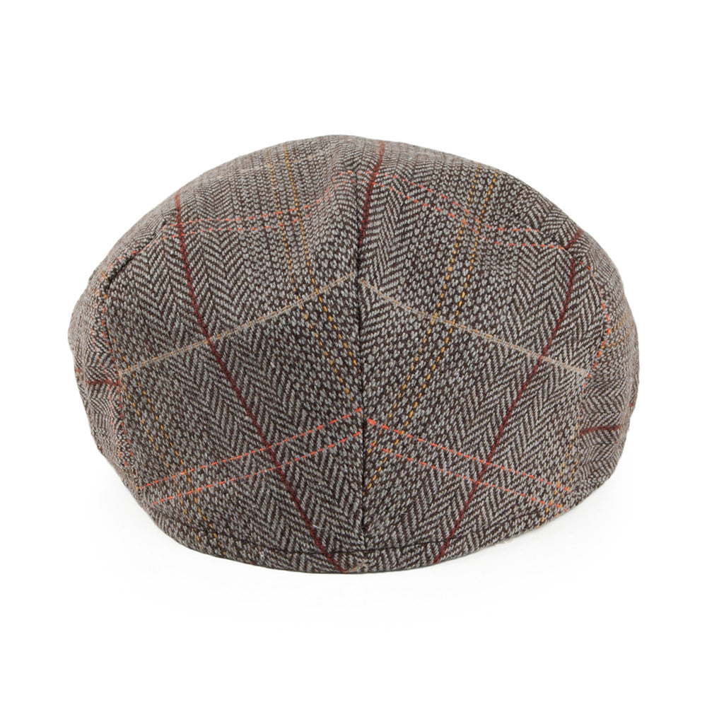Casquette Plate en Tweed marron-gris JAXON & JAMES