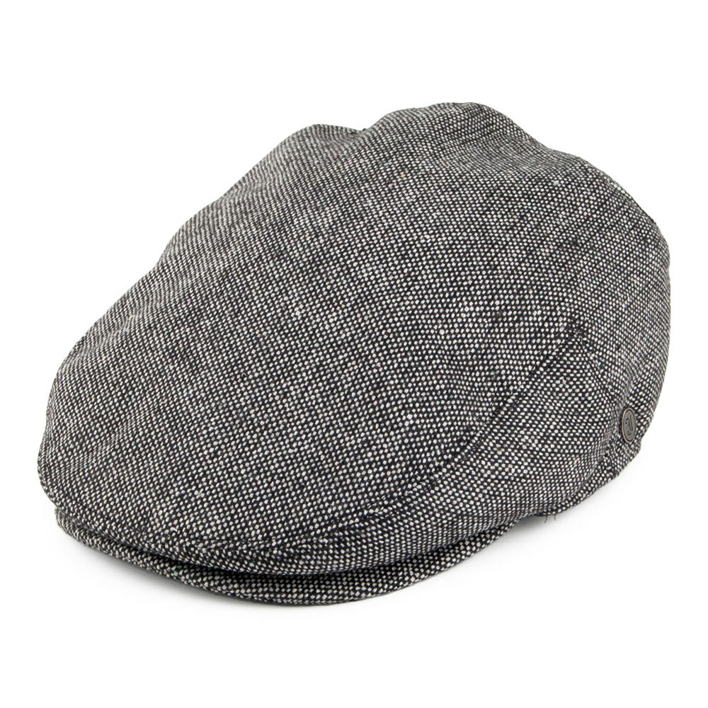 Casquette Plate en Tweed Chiné noir JAXON & JAMES