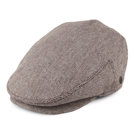 Casquette Plate en Tweed Chiné marron JAXON & JAMES