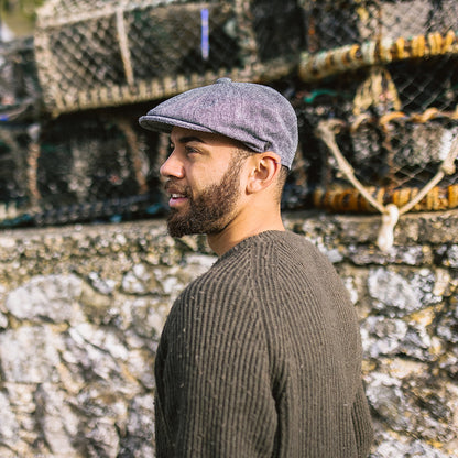 Casquette Gavroche en Tweed Chiné noir JAXON & JAMES