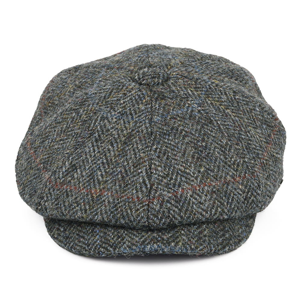 Casquette Gavroche en HARRIS TWEED à Chevrons Carloway mélange de gris FAILSWORTH
