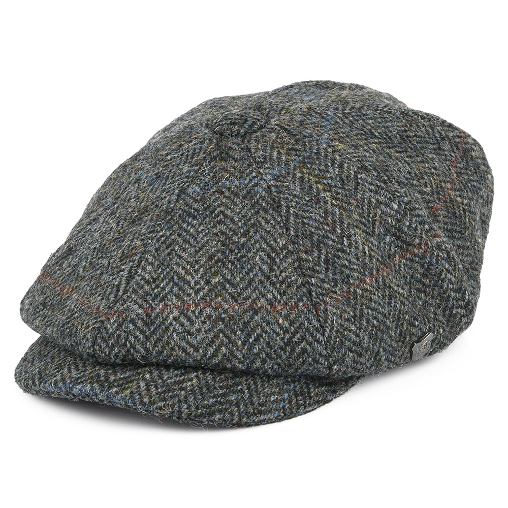 Casquette Gavroche en HARRIS TWEED à Chevrons Carloway mélange de gris FAILSWORTH