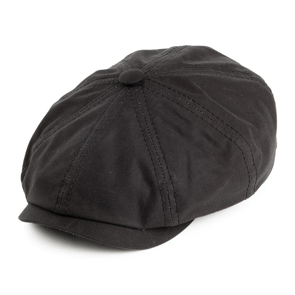 Casquette Gavroche en Coton Ciré Hatteras noir STETSON