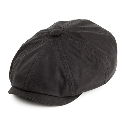 Casquette Gavroche en Coton Ciré Hatteras noir STETSON