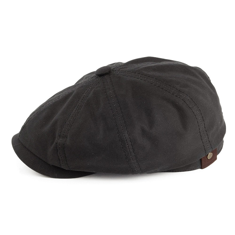 Casquette Gavroche en Coton Ciré Hatteras noir STETSON