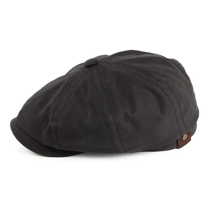 Casquette Gavroche en Coton Ciré Hatteras noir STETSON
