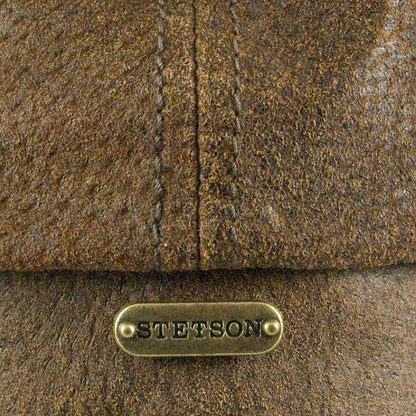 Casquette Gavroche en Cuir Burney marron STETSON
