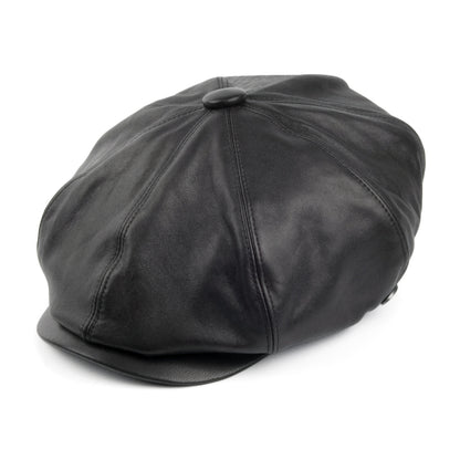 Casquette Gavroche en Cuir Noclin noir BAILEY