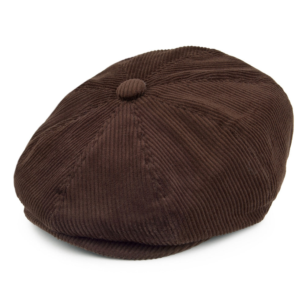 Casquette Gavroche en Velours Côtelé marron JAXON & JAMES