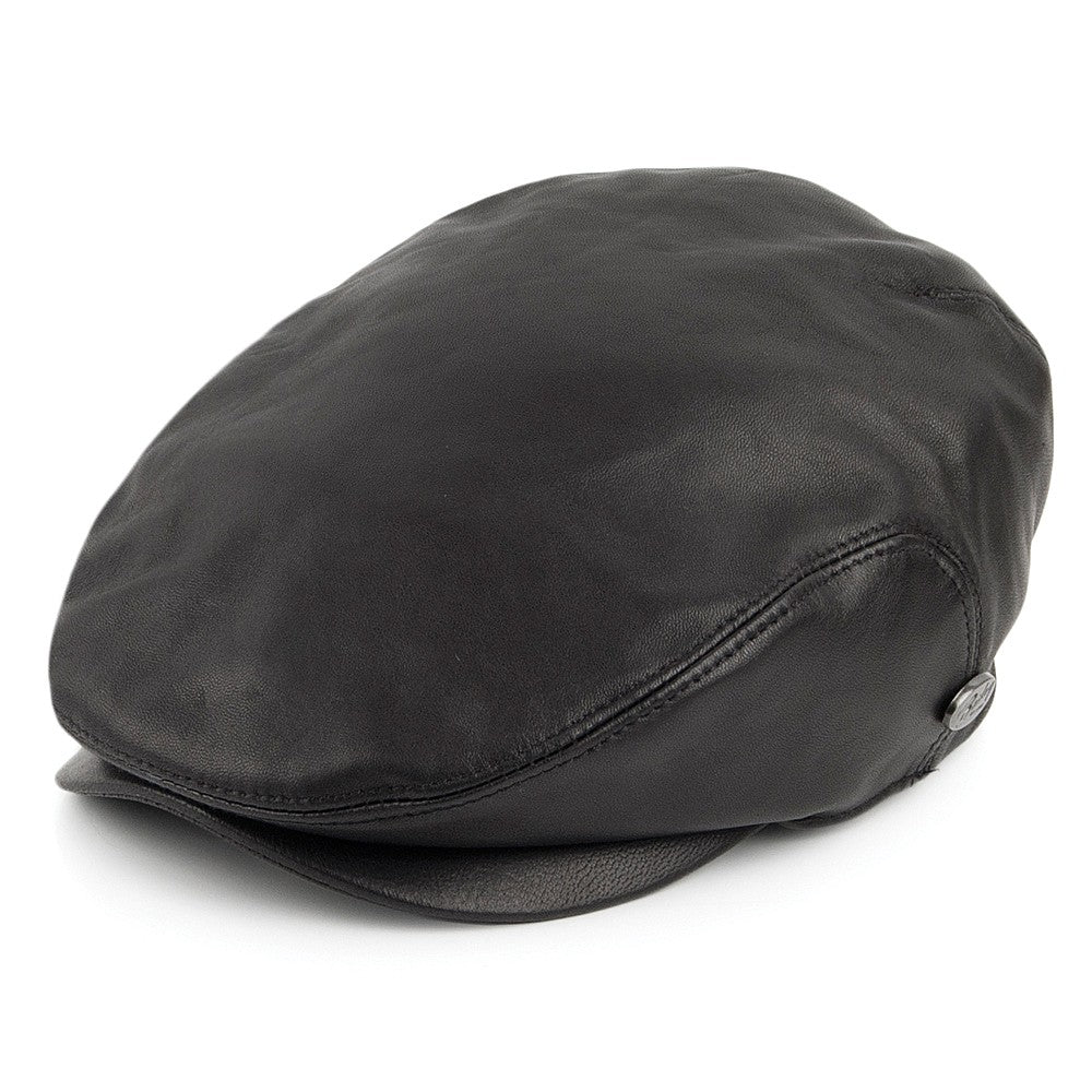 Casquette Plate en Cuir Stockton noir BAILEY