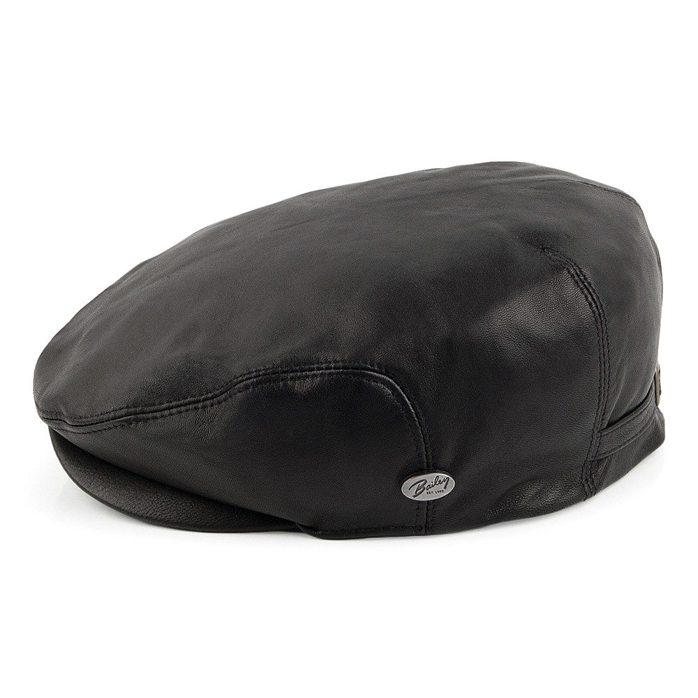 Casquette Plate en Cuir Stockton noir BAILEY