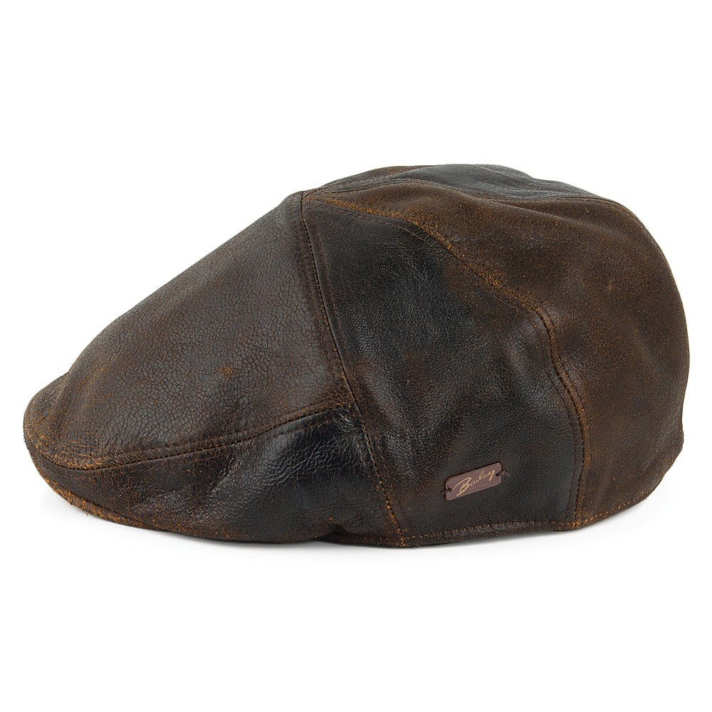 Casquette Plate en Cuir Taxten marron BAILEY